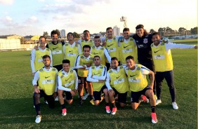 Foto de todo o elenco no treino desta tarde