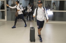 Gabriel e Pablo chegando na Arena para duelo contra o Botafogo