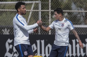 Kazim e Giovanni Augusto durante a reapresentao do Corinthians