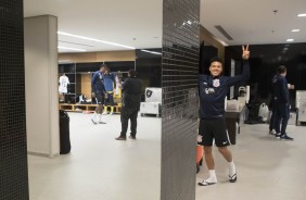 Marquinhos Gabriel no vestiário da Arena antes do jogo contra o Botafogo