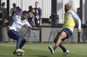 Pedrinho e Fellipe Bastos no treino de hoje