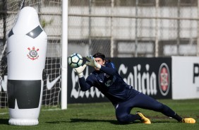 Cássio no treino da manhã antes do embarque para o Rio