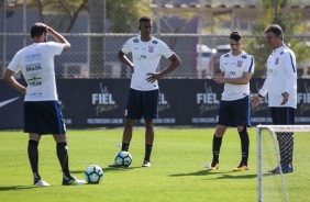 Jogadores no treino da manhã antes do embarque para o Rio