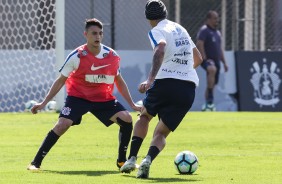 Jogadores no treino da manh antes do embarque para o Rio