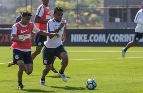 Jogadores no treino da manh antes do embarque para o Rio