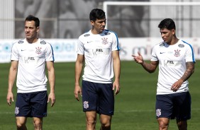 Jogadores no treino da manhã antes do embarque para o Rio