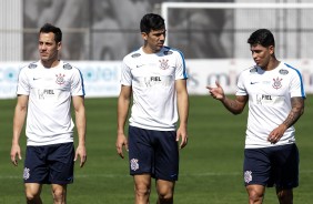 Jogadores no treino da manh antes do embarque para o Rio