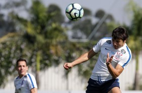 Romero no treino da manh antes do embarque para o Rio