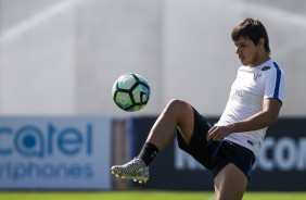 Romero no treino da manh antes do embarque para o Rio