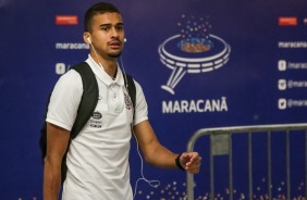 ** na chegada ao estádio antes da partida contra o Fluminense