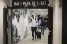 Jô antes da partida contra o Patriotas pela Sulamericana