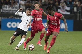 Pedrinho em ao na partida contra o Patriotas pela Copa Sul-americana