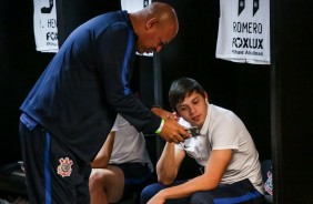 Romero antes da partida contra o Fluminense