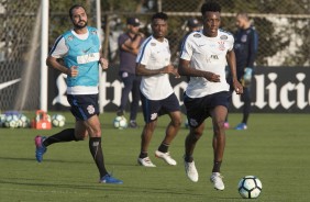 Danilo, Moiss e Paulo Roberto no treino da tarde depois de vencer o Patriotas