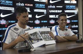 Escolhidos para coletiva, Pedrinho e Pedro Henrique deram muitas risadas