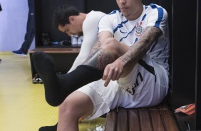 Guilherme Arana se prepara para o jogo contra o Atltico-MG