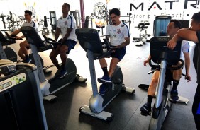 Jogadores fizeram trabalho de recuperao muscular na academia do CT