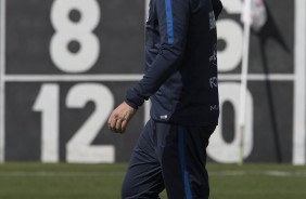 Carille durante treino na reapresentao depois da vitria contra o Sport