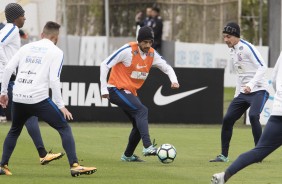 O treino com bola foi sob temperatura mais fria hoje