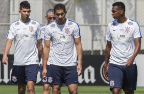 Pedro Henrique, Pablo e J durante jogo treino contra o sub-20