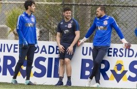 Matheus Vidotto, Caque Frana e Walter no treino de hoje