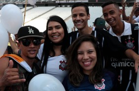 A famlia compareceu em peso na Arena para o treino aberto de hoje