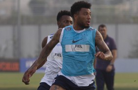 Kazim no treinamento de reapresentação do elenco após o Majestoso de domingo
