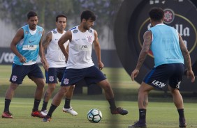 Léo Príncipe, Jadson e Camacho no treino de hoje no CT Dr. Joaquim Grava