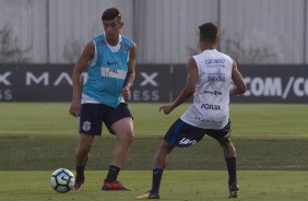 Marciel durante a reapresentação do Corinthians após o clássico de domingo