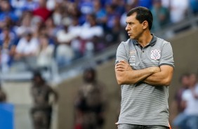 Fábio Carille inconformado com o resultado diante o Cruzeiro