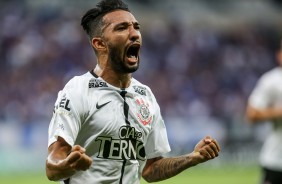 O jogador muito emocionado pelo gol de empate sobre o Cruzeiro no Mineirão