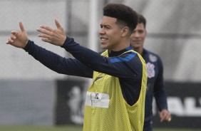 Marquinhos Gabriel no treino do Corinthians no CT Joaquim Grava