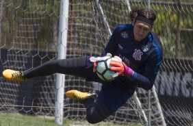 Cássio no treino de reapresentação após vitória por 3 a 1 sobre o Coritiba; O arqueiro pegou muito