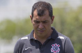 Fábio Carille no treino de reapresentação do Corinthians após vitória por 3 a 1 sobre o Coritiba