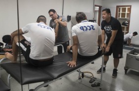 Jogadores se preparam para o duelo contra o Bahia, na Arena Fonte Nova