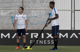 Rodriguinho e Jô no treino desta terça-feira no CT