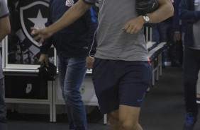 O xerife Balbuena no vestiário do Engenhão antes de enfrentar o Botafogo