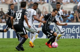 Rodriguinho em ao na partida contra a Ponte Preta