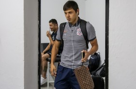 Romero no vestiário antes da partida contra a Ponte Preta