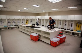 Preparação antes da partida válida pelas quartas de finais na Arena Corinthians