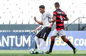 Sub-20 do Corinthians em ação em partida válida pelas quartas de finais do campeonato paulista