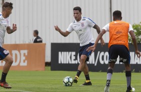 Giovanni Augusto no treino desta manhã no CT Joaquim Grava