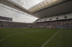 A Arena Corinthians registrou público de jogo durante o treino deste sábado