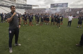 O treinador agradeceu a presença dos fieis que foram ao treino deste sábado na Arena Corinthians