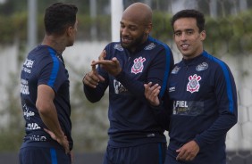 Giovanni Augusto, Fellipe Bastos e Jadson no treino de reapresentao desta segunda-feira