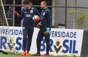 Matheus Vidotto e Walter fazem o primeiro treino aps o triunfo corinthiano no drbi