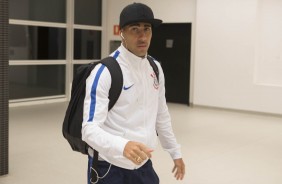 Gabriel chega à Arena Corinthians para enfrentar o Palmeiras, pelo Campeonato Brasileiro