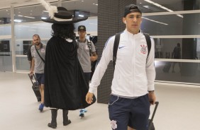 O xerifio Balbuena chega  Arena Corinthians para jogo contra o Ava