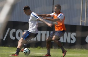 Gabriel e Léo Príncipe no treino desta segunda-feira já com foco no Fluminense