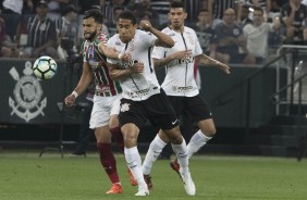 Pablo e Pedro Henrique formaram a dupla de zaga contra o Fluminense, na Arena Corinthians